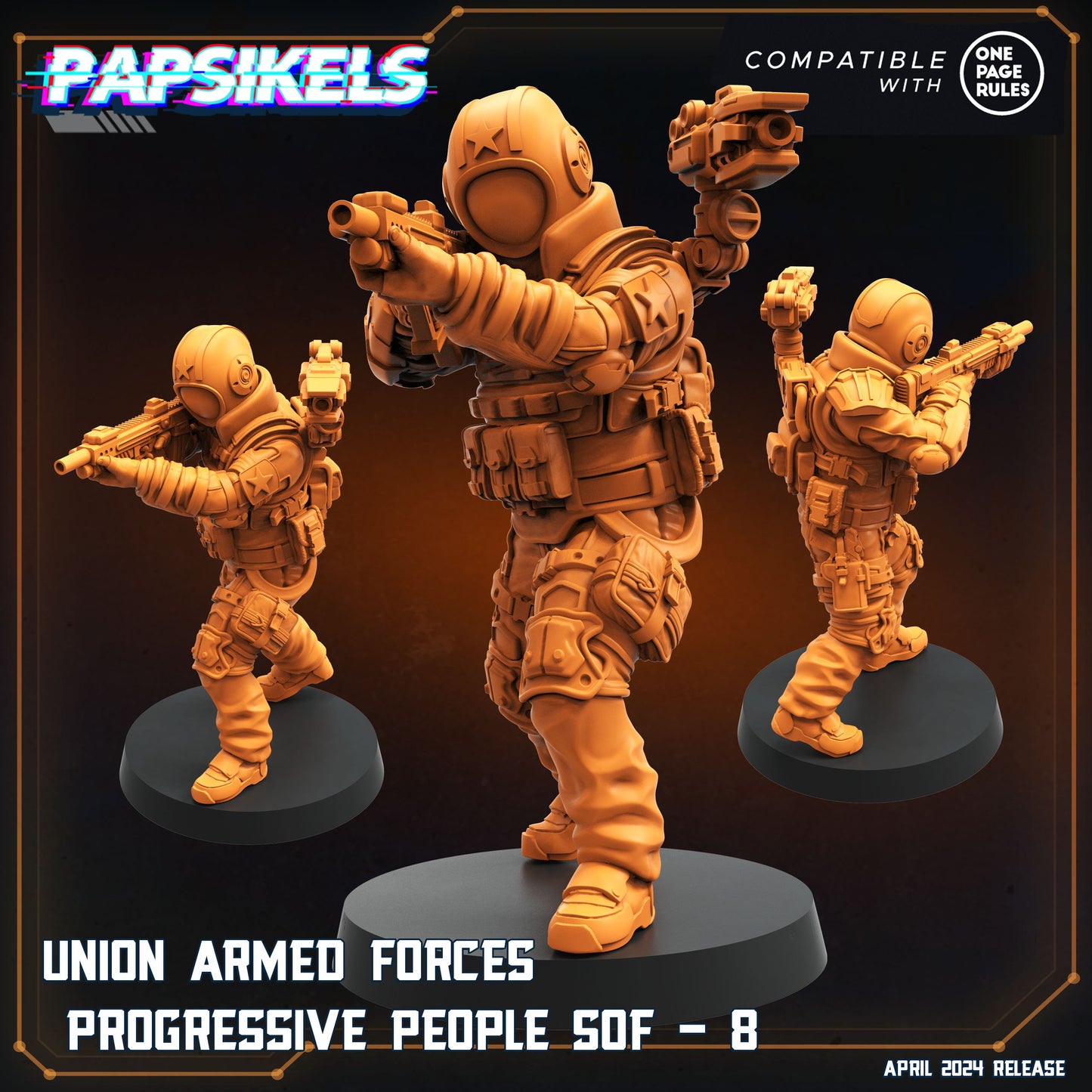 Union Armed Forces -  Resin Miniature - Tabletop  miniature - Fantasy Miniature - 32mm - D&D -  Sci-fi Miniature - Papsikel