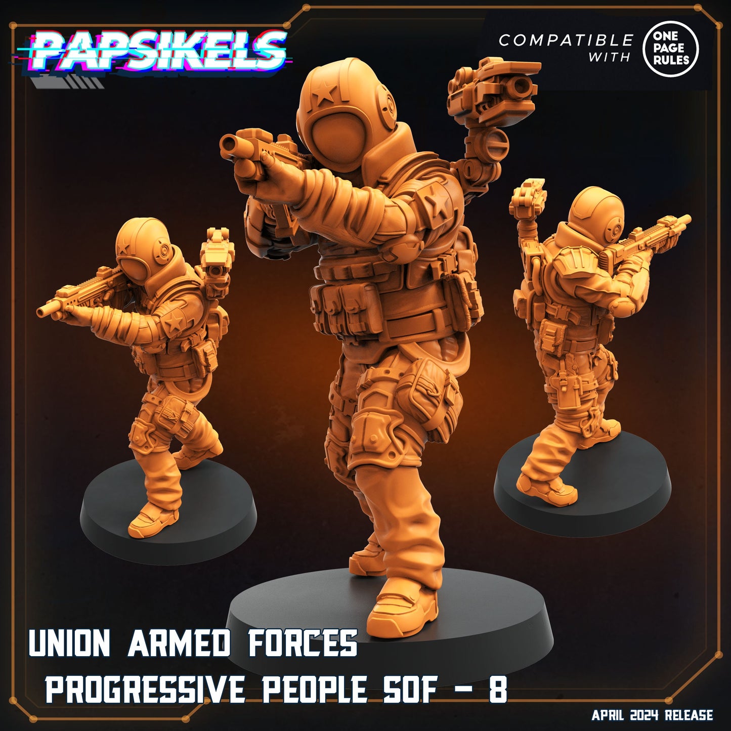 Union Armed Forces - Resin Miniature - Tabletop miniature - Fantasy Miniature - 32mm - D&D - Sci-fi Miniature - Papsikel