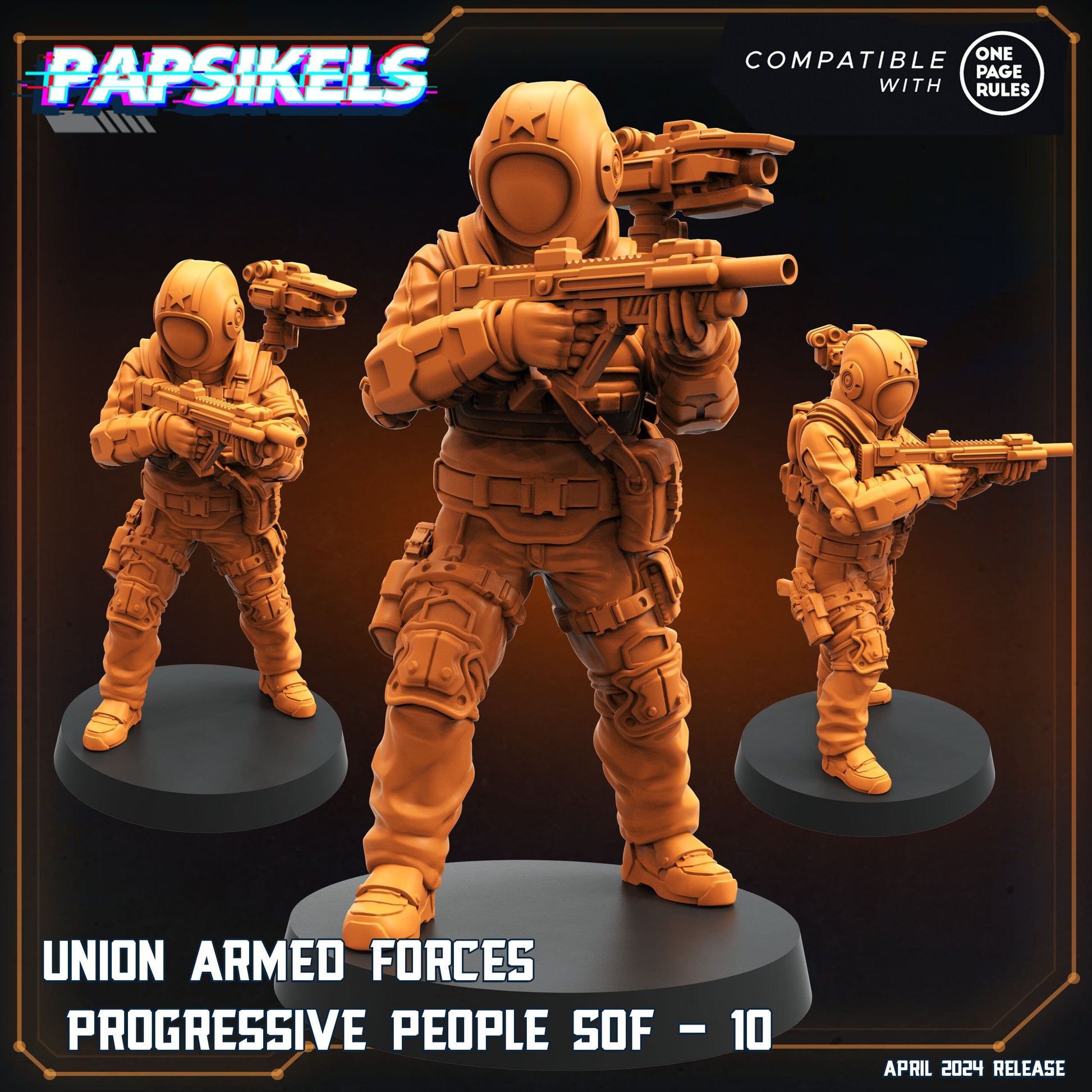 Union Armed Forces - Resin Miniature - Tabletop miniature - Fantasy Miniature - 32mm - D&D - Sci-fi Miniature - Papsikel