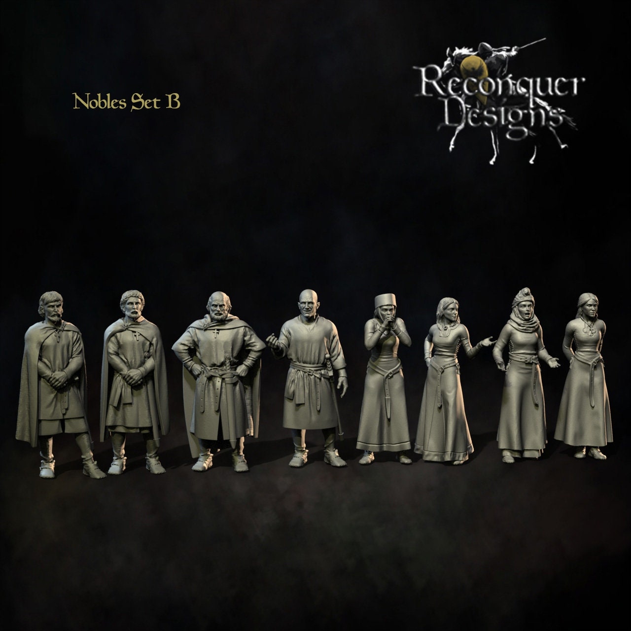 Nobles Set B - Resin Miniature - Tabletop miniature - Medieval Miniature