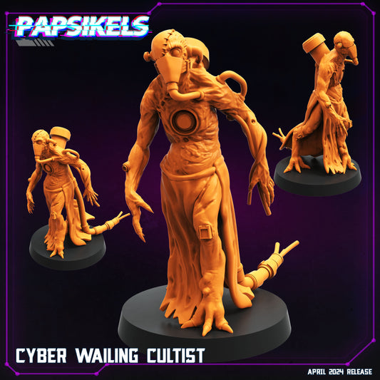 Cyber Wailing -  Resin Miniature - Tabletop  miniature - Fantasy Miniature - 32mm - D&D -  Sci-fi Miniature - Papsikel