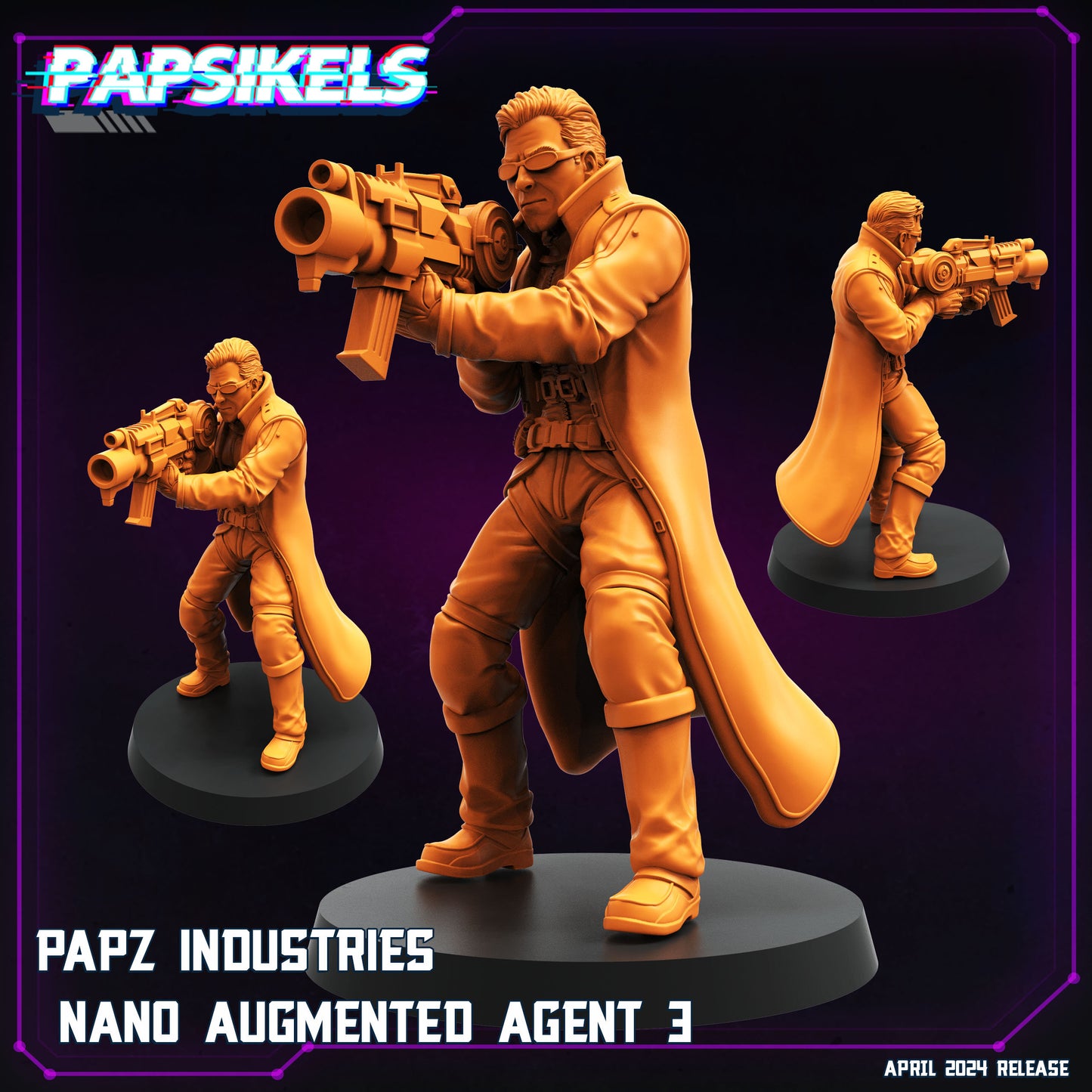 Papz Industries Nano Agent -  Resin Miniature - Tabletop  miniature - Fantasy Miniature - 32mm - D&D -  Sci-fi Miniature - Papsikel