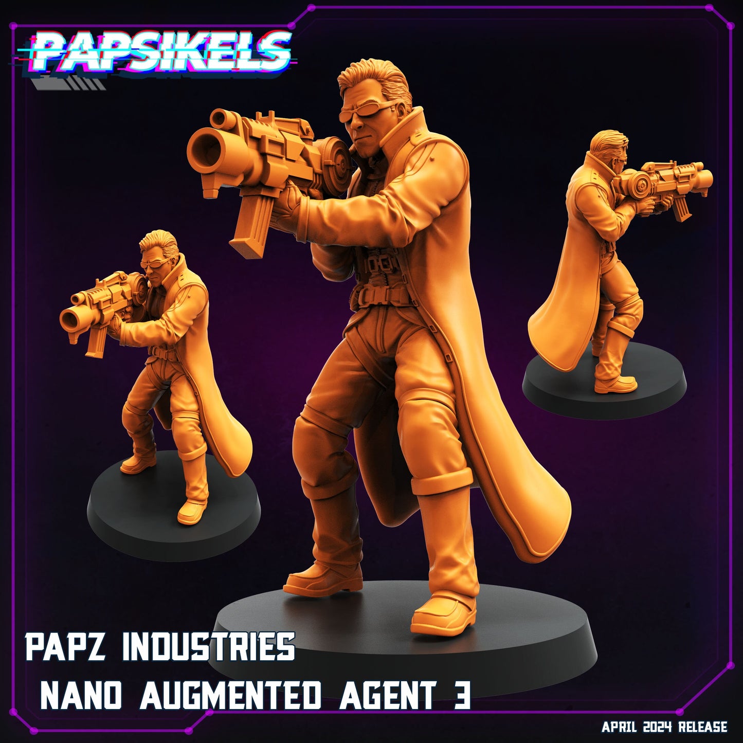 Papz Industries Nano Agent - Resin Miniature - Tabletop miniature - Fantasy Miniature - 32mm - D&D - Sci-fi Miniature - Papsikel