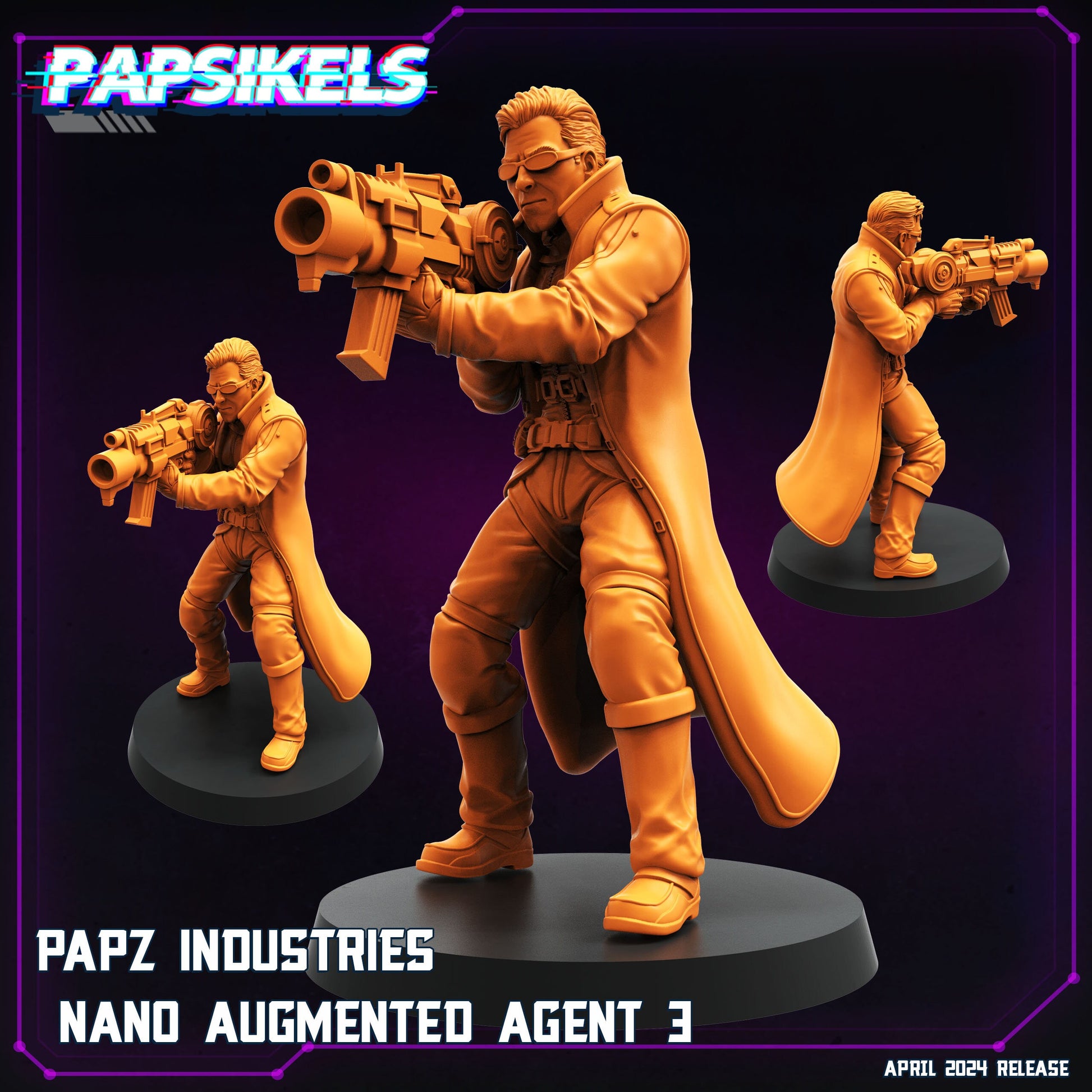 Papz Industries Nano Agent - Resin Miniature - Tabletop miniature - Fantasy Miniature - 32mm - D&D - Sci-fi Miniature - Papsikel