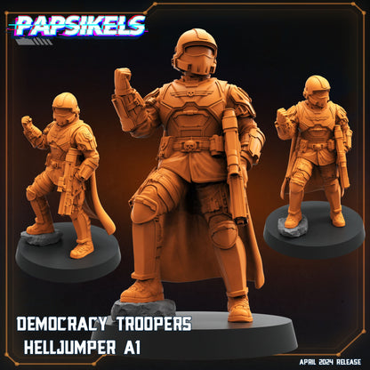 Democracy Troopers -  Resin Miniature - Tabletop  miniature - Fantasy Miniature - 32mm - D&D -  Sci-fi Miniature - Papsikel