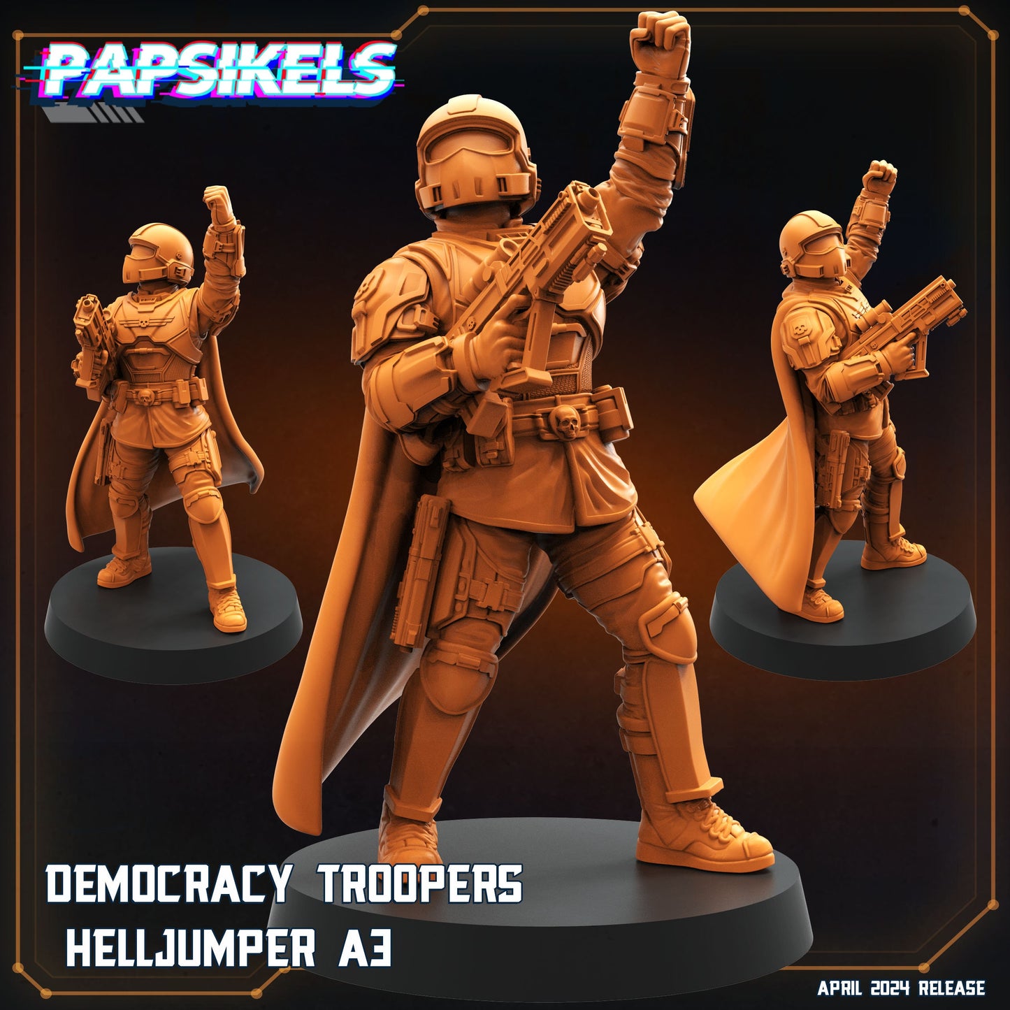 Democracy Troopers -  Resin Miniature - Tabletop  miniature - Fantasy Miniature - 32mm - D&D -  Sci-fi Miniature - Papsikel