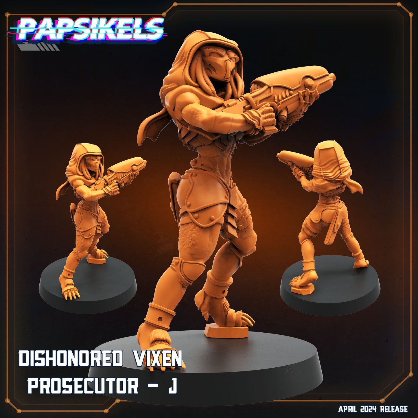 Dishonored Vixen Prosecutor -  Resin Miniature - Tabletop  miniature - Fantasy Miniature - 32mm - D&D -  Sci-fi Miniature - Papsikel