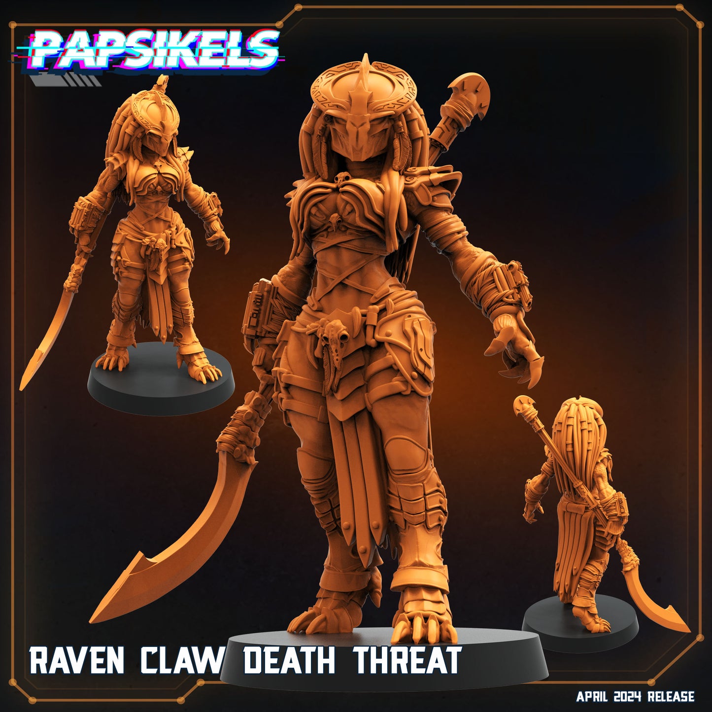 Raven Claw -  Resin Miniature - Tabletop  miniature - Fantasy Miniature - 32mm - D&D -  Sci-fi Miniature - Papsikel