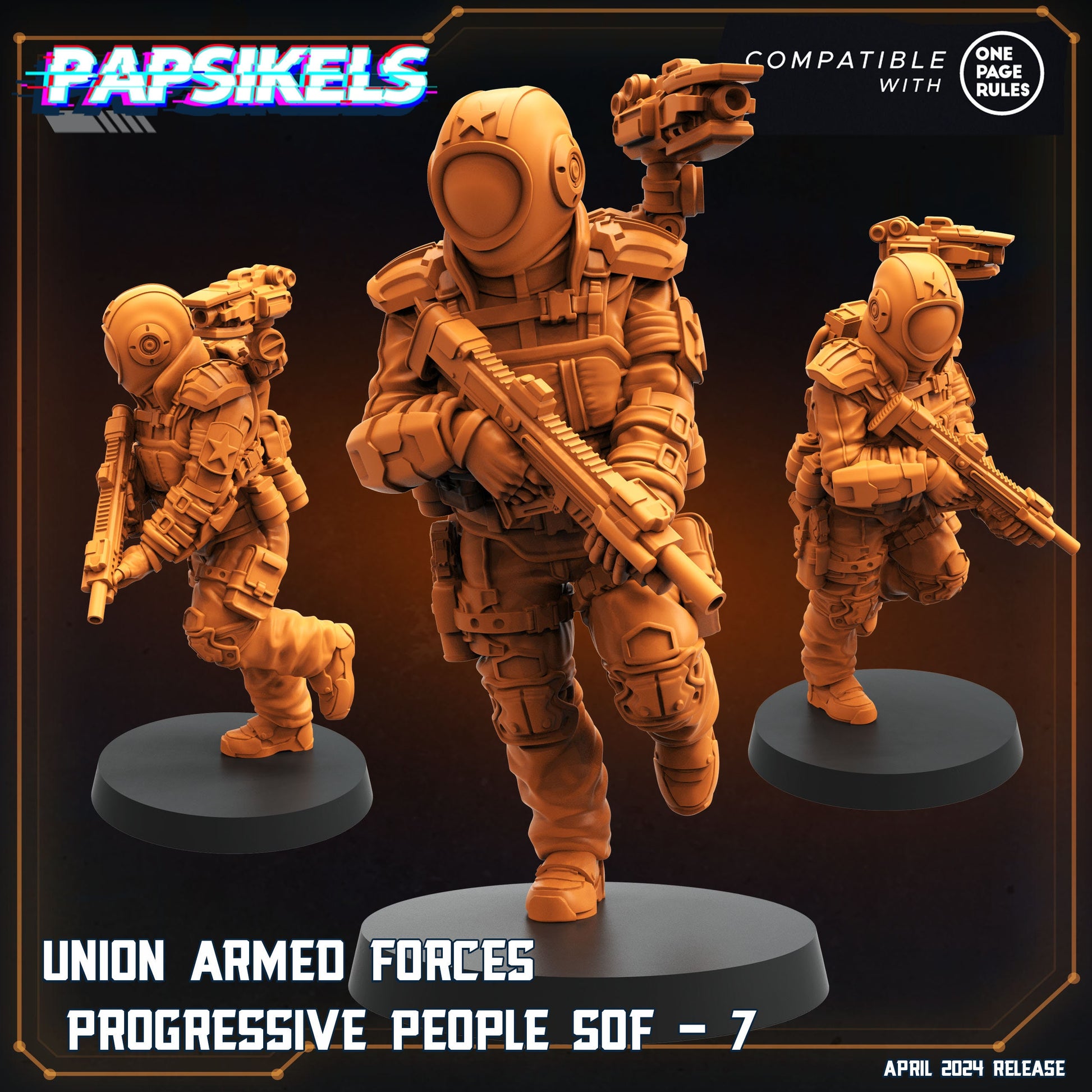 Union Armed Forces - Resin Miniature - Tabletop miniature - Fantasy Miniature - 32mm - D&D - Sci-fi Miniature - Papsikel