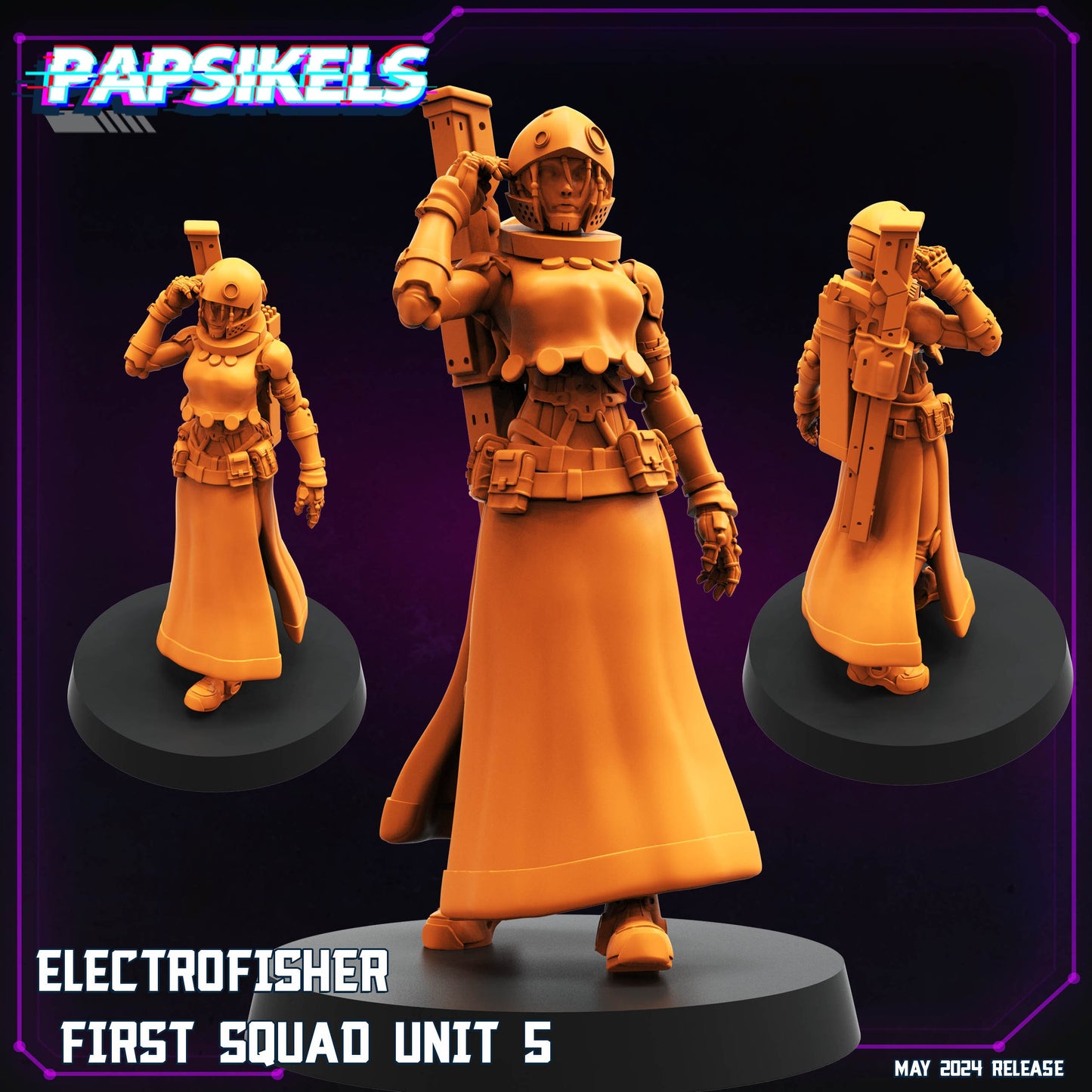 Electrofishers -  Resin Miniature - Tabletop  miniature - Fantasy Miniature - 32mm - D&D -  Sci-fi Miniature - Papsikel