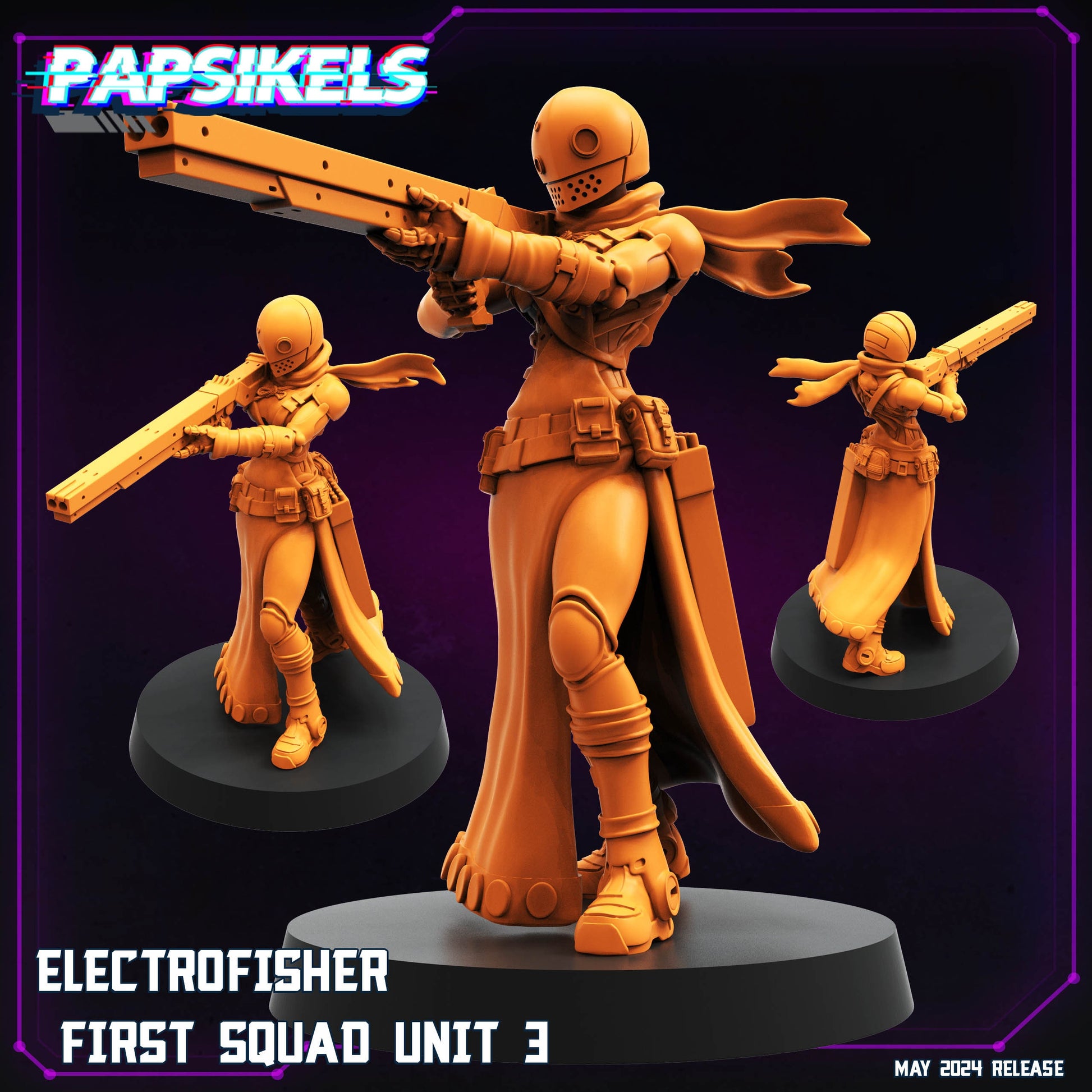 Electrofishers - Resin Miniature - Tabletop miniature - Fantasy Miniature - 32mm - D&D - Sci-fi Miniature - Papsikel