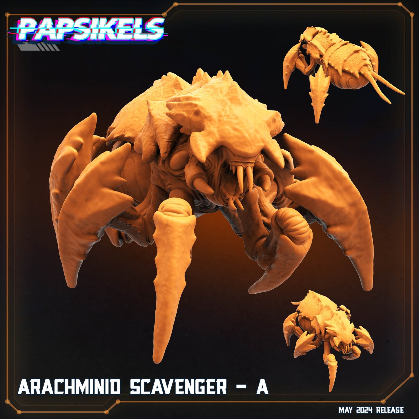 Arachminid Scavenger - Resin Miniature - Tabletop miniature - Fantasy Miniature - 32mm - D&D - Sci-fi Miniature - Papsikel