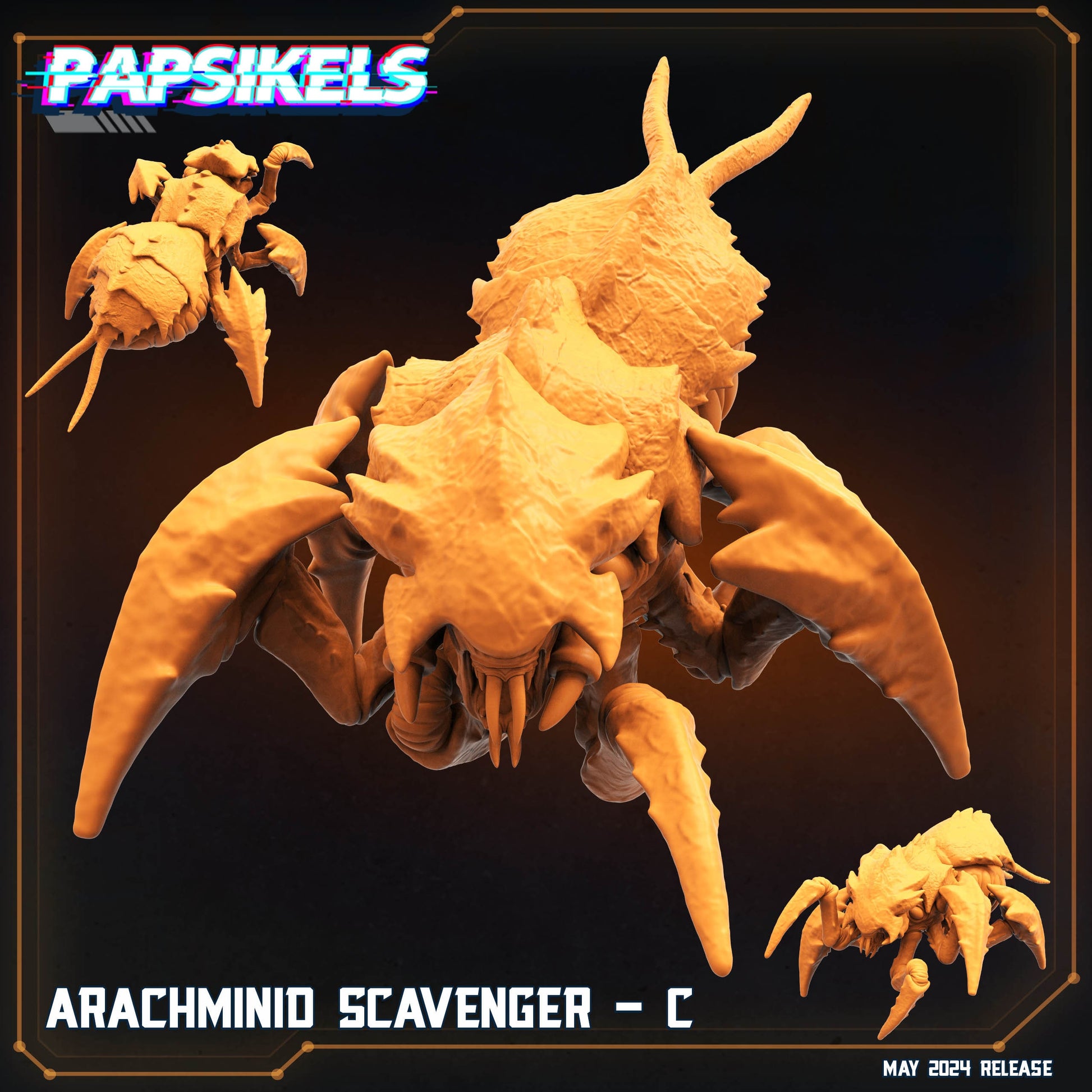 Arachminid Scavenger - Resin Miniature - Tabletop miniature - Fantasy Miniature - 32mm - D&D - Sci-fi Miniature - Papsikel