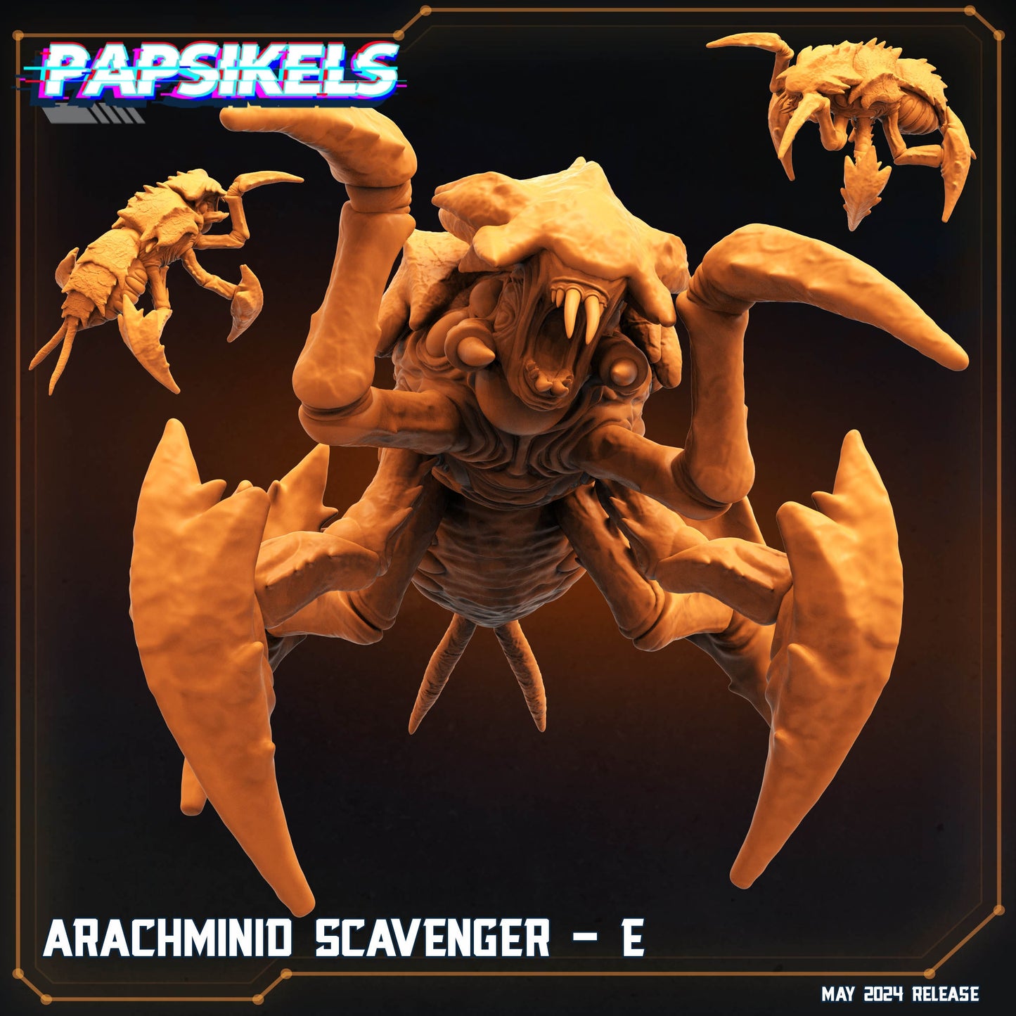 Arachminid Scavenger - Resin Miniature - Tabletop miniature - Fantasy Miniature - 32mm - D&D - Sci-fi Miniature - Papsikel
