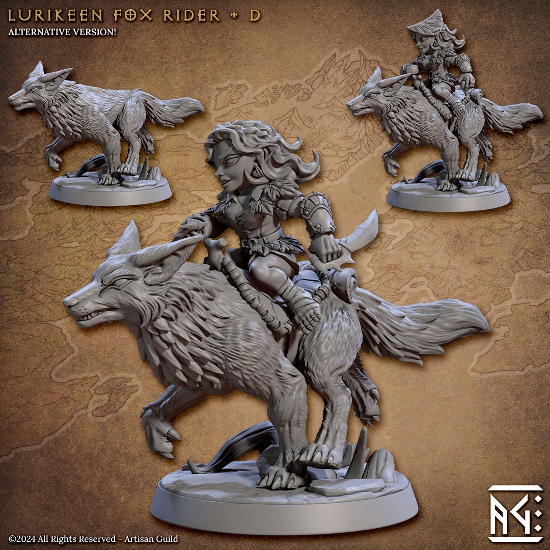 Fox Riders - 3D Printed Miniature - Fantasy Miniature -Tabletop  Miniature - Tabletop Miniature - D&D - Artisan Guild