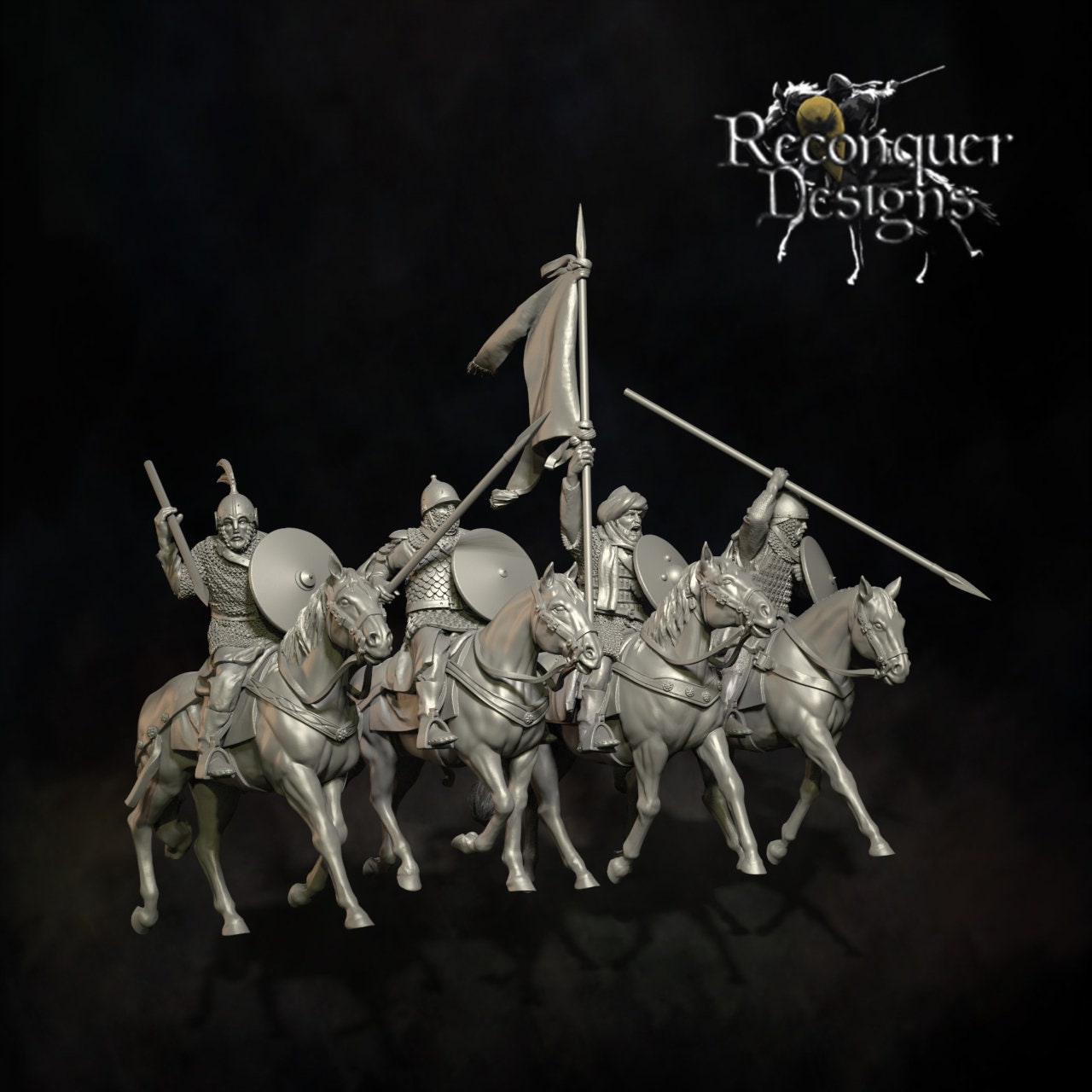 Ayyubid Heavy Cavalry -  Resin Miniature - Tabletop  miniature - Medieval Miniature - 28mm