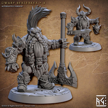 Dwarf Berserker - 3D Printed Miniature - Fantasy Miniature -Tabletop  Miniature - Tabletop Miniature - D&D - Artisan Guild