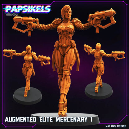 Augmented Mercenary -  Resin Miniature - Tabletop  miniature - Fantasy Miniature - 32mm - D&D -  Sci-fi Miniature - Papsikel