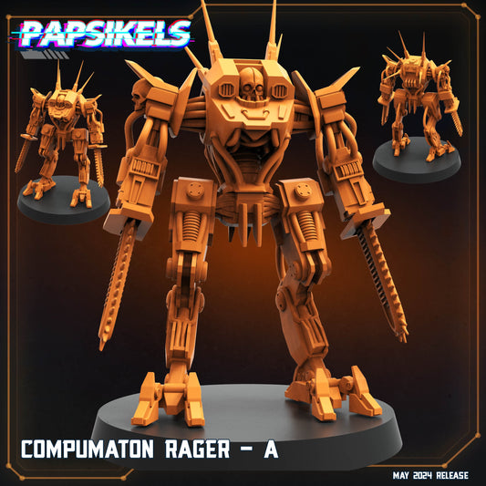 Compumaton Rager -  Resin Miniature - Tabletop  miniature - Fantasy Miniature - 32mm - D&D -  Sci-fi Miniature - Papsikel