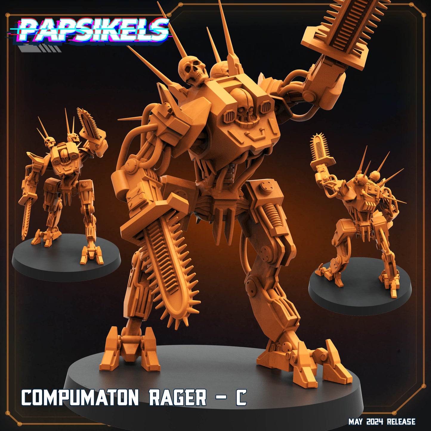 Compumaton Rager -  Resin Miniature - Tabletop  miniature - Fantasy Miniature - 32mm - D&D -  Sci-fi Miniature - Papsikel