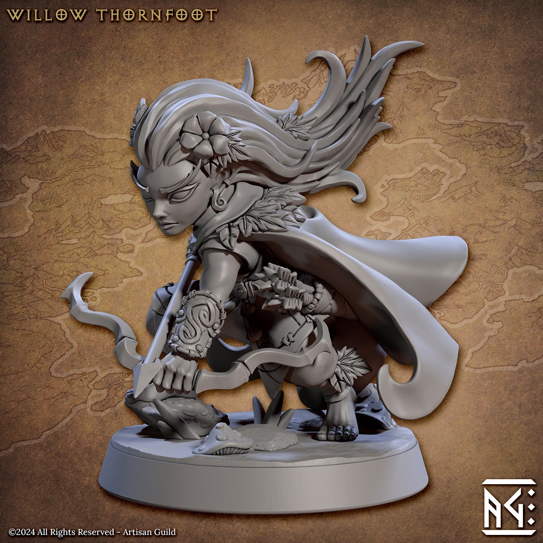 Willow - 3D Printed Miniature - Fantasy Miniature -Tabletop Miniature - Tabletop Miniature - D&D - Artisan Guild DnD