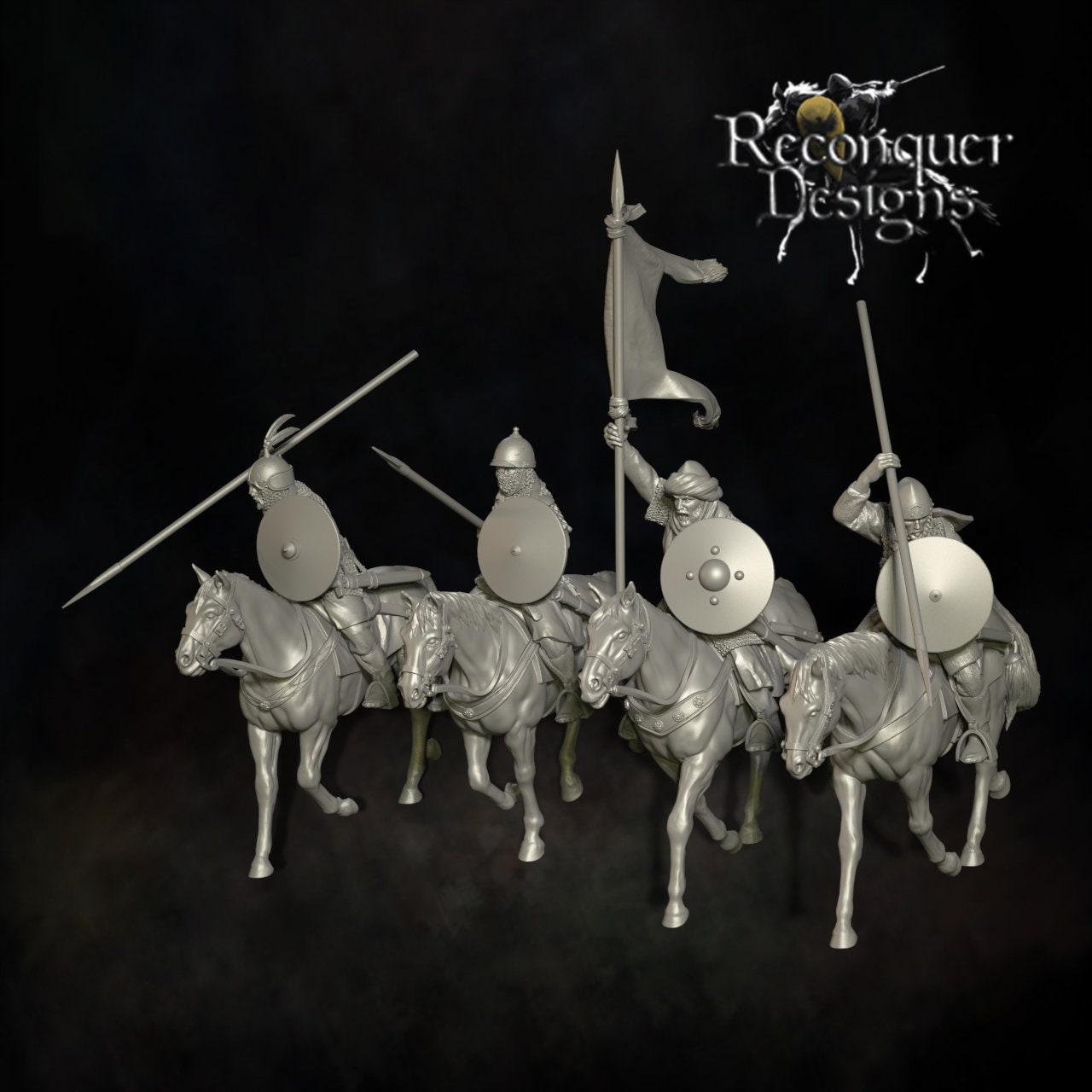 Ayyubid Heavy Cavalry -  Resin Miniature - Tabletop  miniature - Medieval Miniature - 28mm