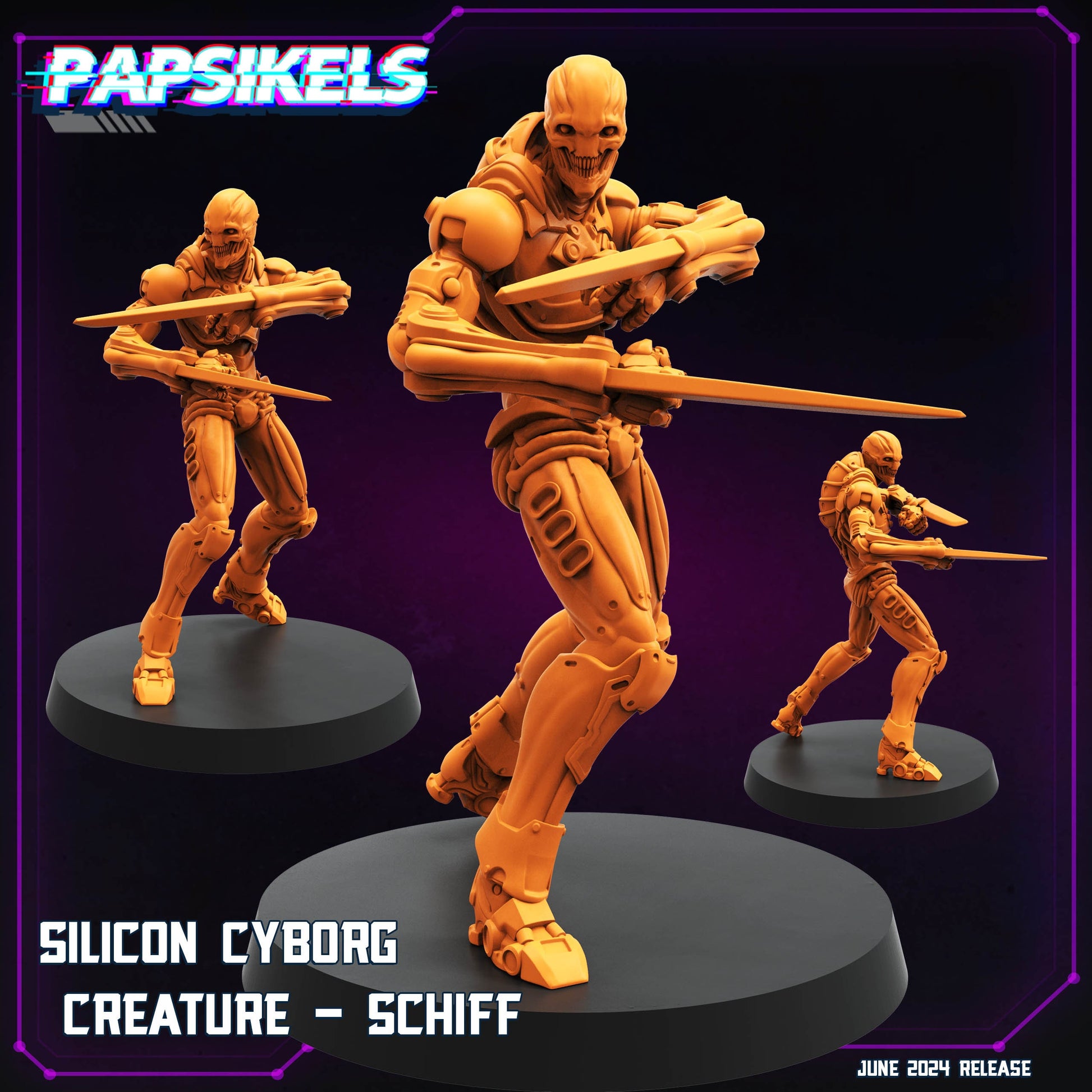 Silicon cyborg - Resin Miniature - Tabletop miniature - Fantasy Miniature - 32mm - D&D - Sci-fi Miniature - Papsikel