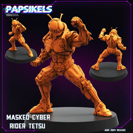 Masked Cyber Rider  -  Resin Miniature - Tabletop  miniature - Fantasy Miniature - 32mm - D&D -  Sci-fi Miniature - Papsikel