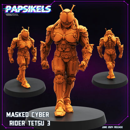 Masked Cyber Rider - Resin Miniature - Tabletop miniature - Fantasy Miniature - 32mm - D&D - Sci-fi Miniature - Papsikel