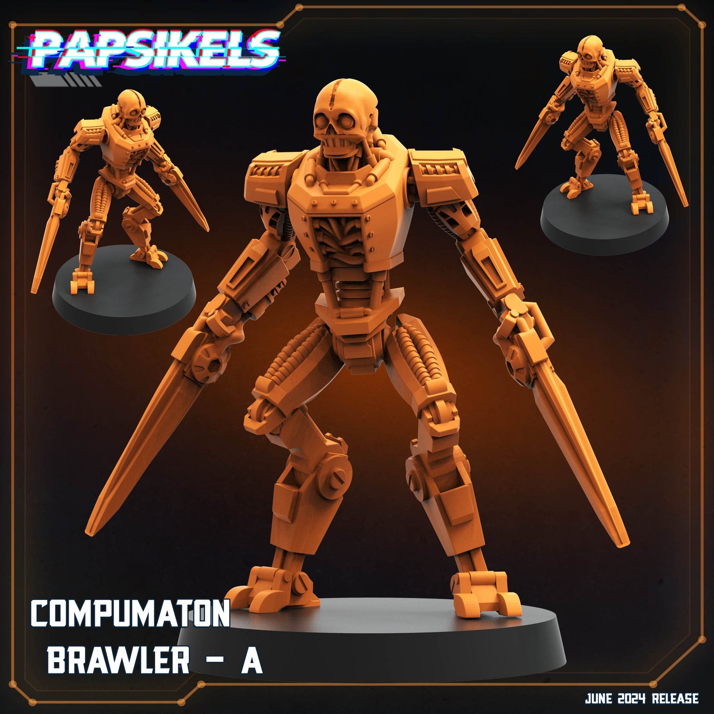 Compumation trooper/Brawler  -  Resin Miniature - Tabletop  miniature - Fantasy Miniature - 32mm - D&D -  Sci-fi Miniature - Papsikel
