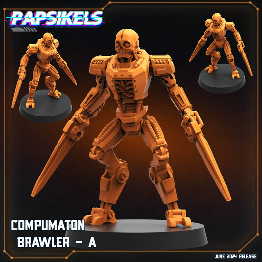 Compumation trooper/Brawler  -  Resin Miniature - Tabletop  miniature - Fantasy Miniature - 32mm - D&D -  Sci-fi Miniature - Papsikel