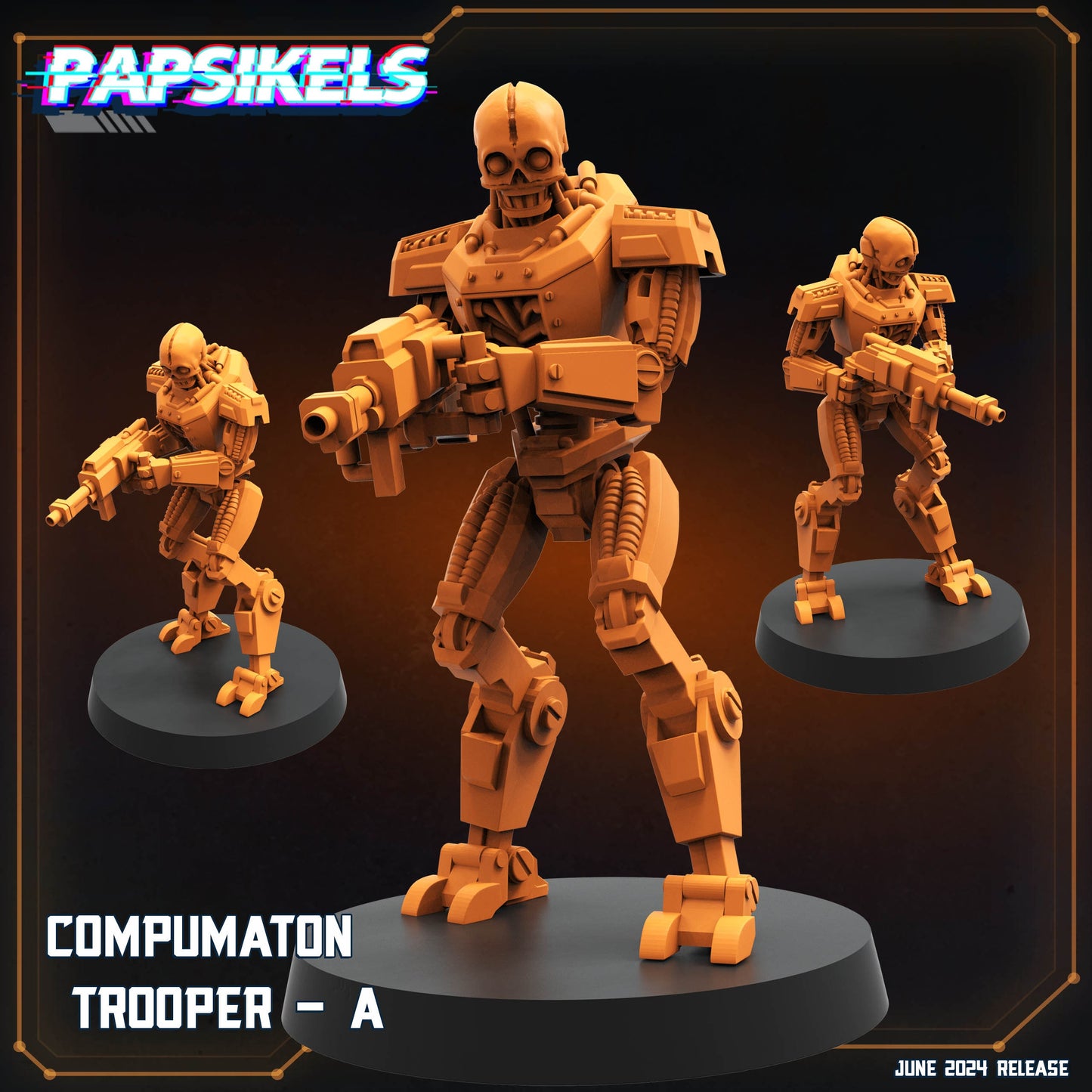 Compumation trooper/Brawler  -  Resin Miniature - Tabletop  miniature - Fantasy Miniature - 32mm - D&D -  Sci-fi Miniature - Papsikel