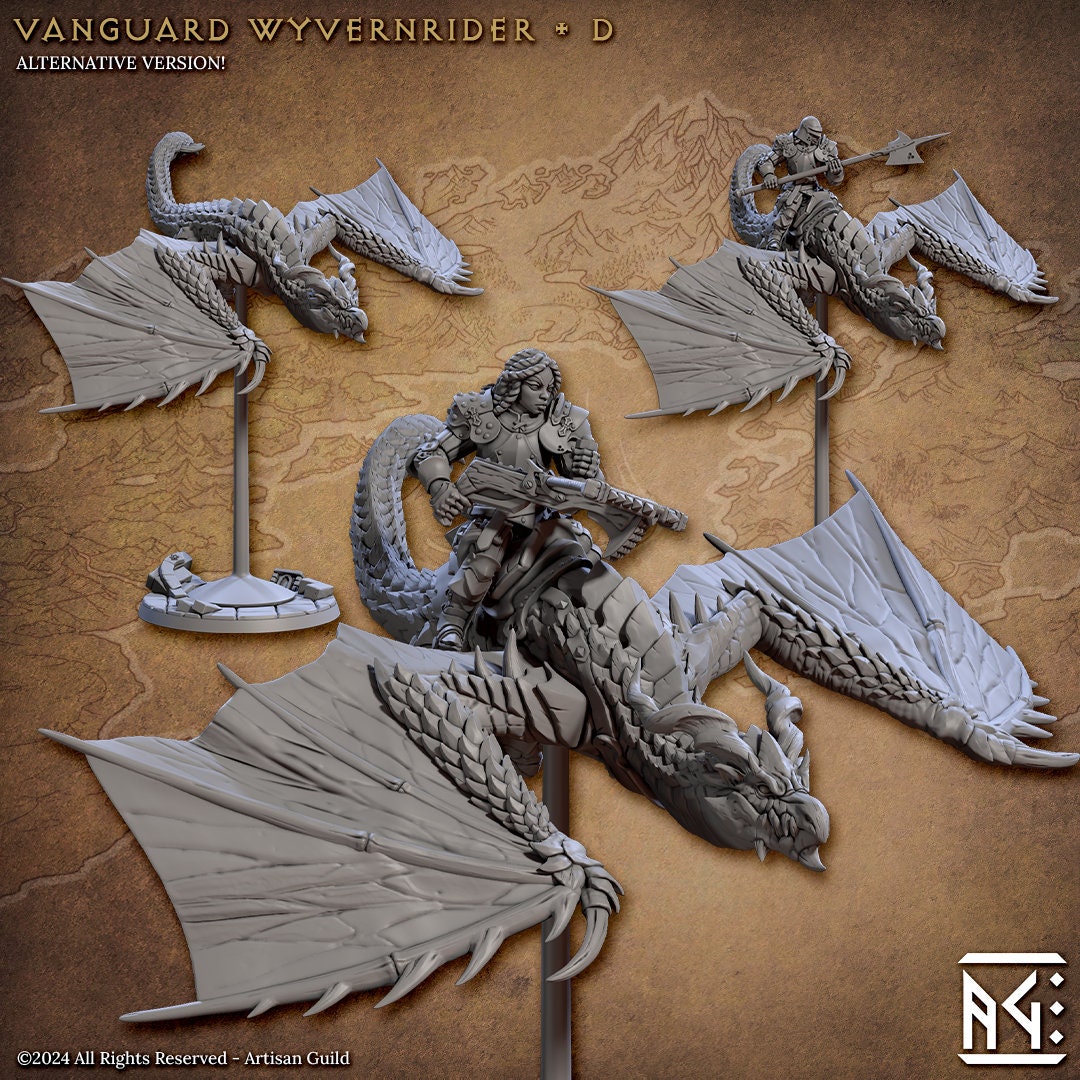 Wyvernriders - 3D Printed Miniature - D&D - Artisan Guild