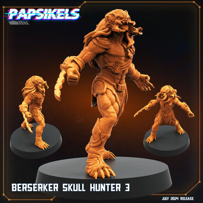 Berserker Skull Hunters -  Resin Miniature - Tabletop  miniature - Fantasy Miniature - 32mm - D&D -  Sci-fi Miniature- Papsikel