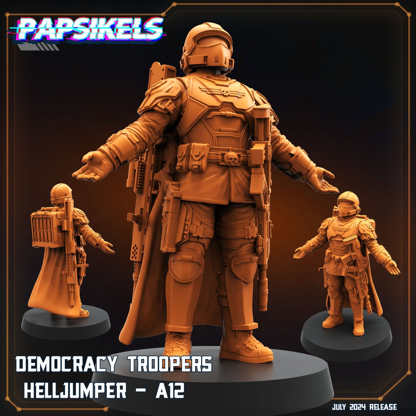 Democracy troopers helljumpers -  Resin Miniature - Tabletop  miniature - Fantasy Miniature - 32mm - D&D -  Sci-fi Miniature- Papsikel