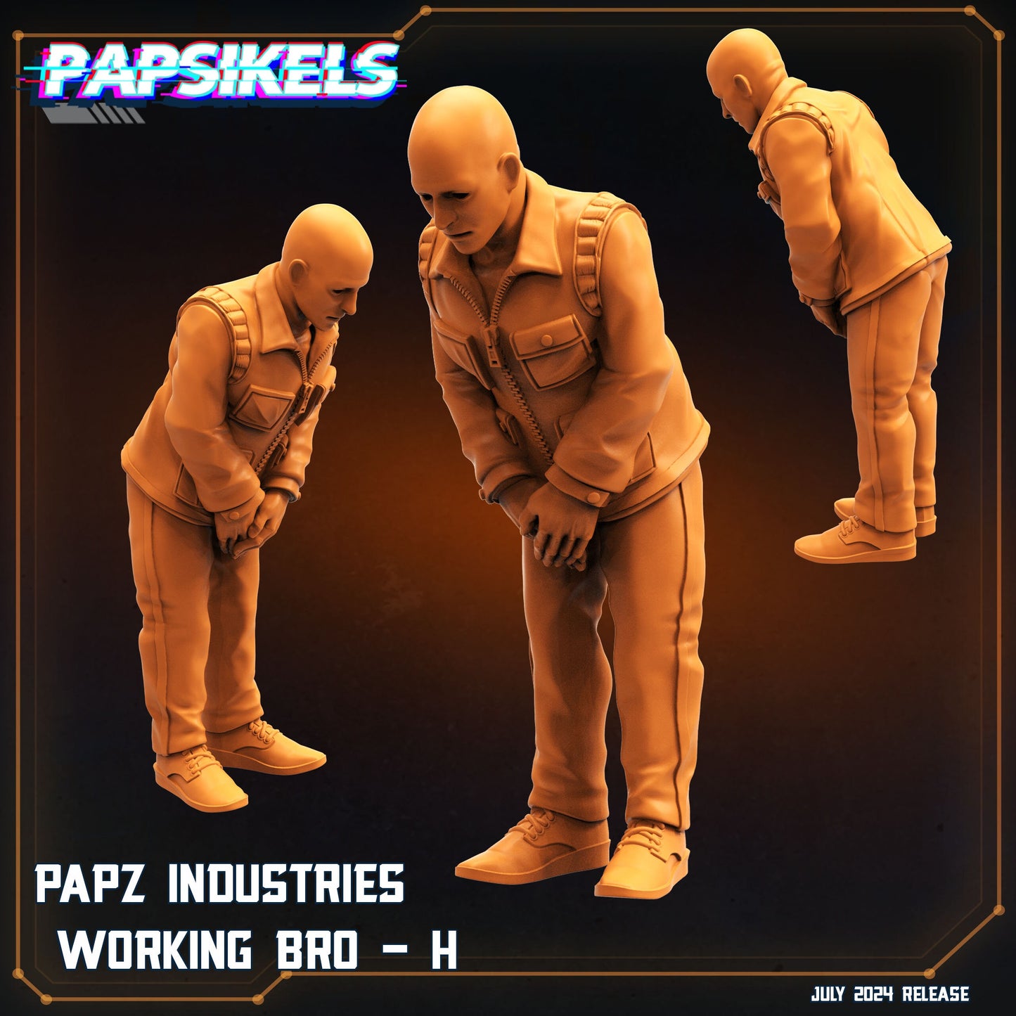 Papz Industries Working Bro -  Resin Miniature - Tabletop  miniature - Fantasy Miniature - 32mm - D&D -  Sci-fi Miniature- Papsikel