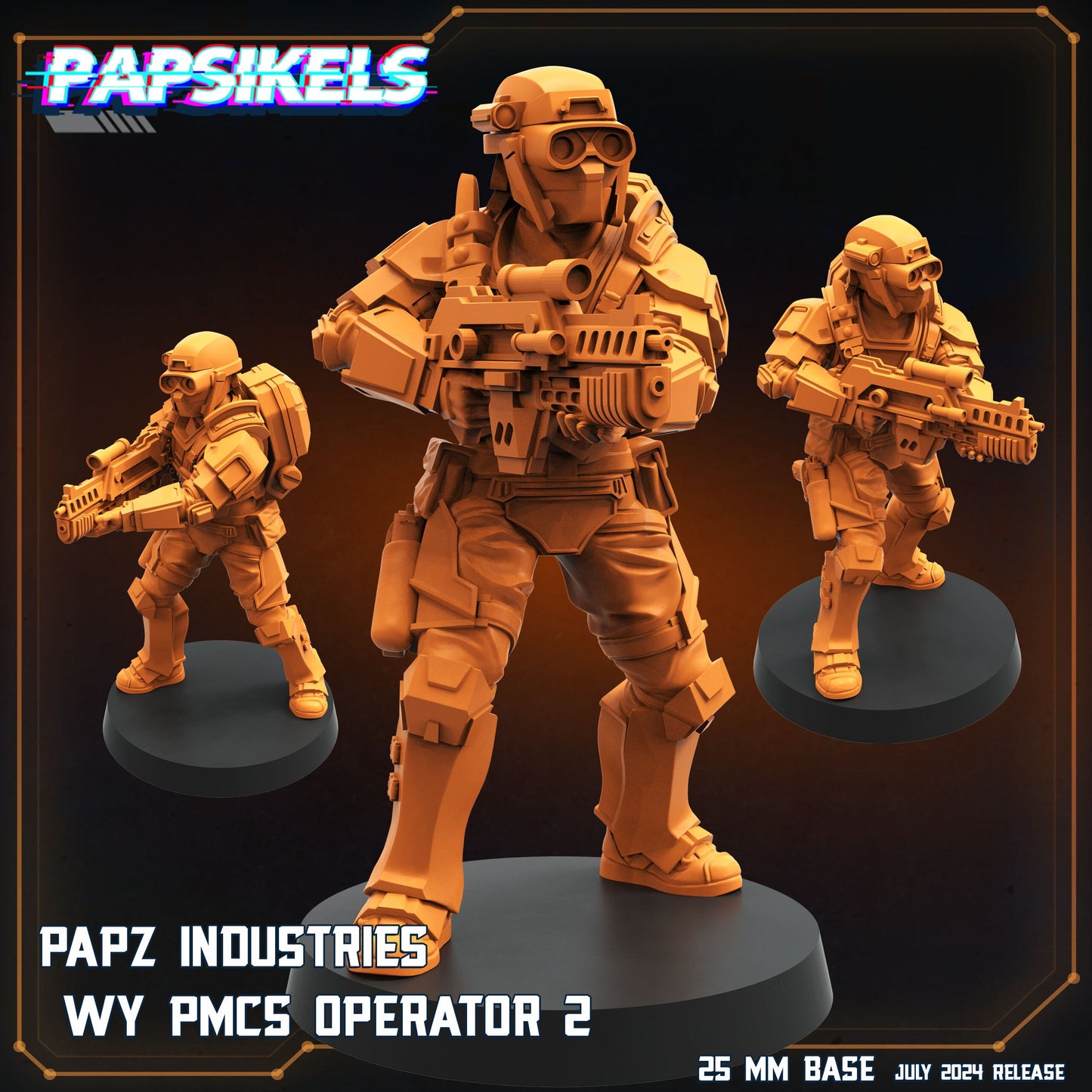 Papz Industries WY PMCS Operators - Resin Miniature - Tabletop miniature - Fantasy Miniature - 32mm - D&D - Sci-fi Miniature- Papsikel