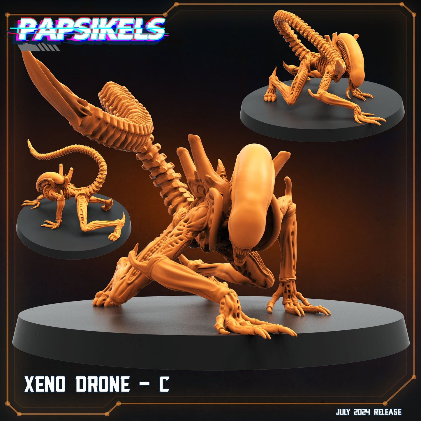 Xeno Drones -  Resin Miniature - Tabletop  miniature - Fantasy Miniature - 32mm - D&D -  Sci-fi Miniature- Papsikel