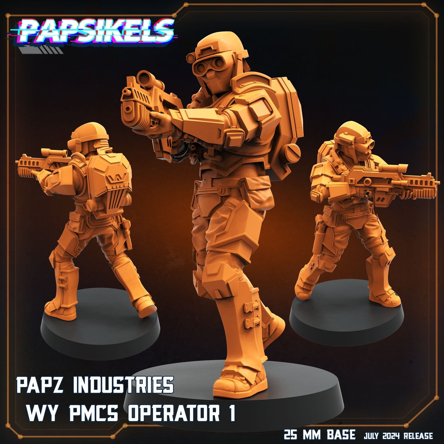 Papz Industries WY PMCS Operators -  Resin Miniature - Tabletop  miniature - Fantasy Miniature - 32mm - D&D -  Sci-fi Miniature- Papsikel