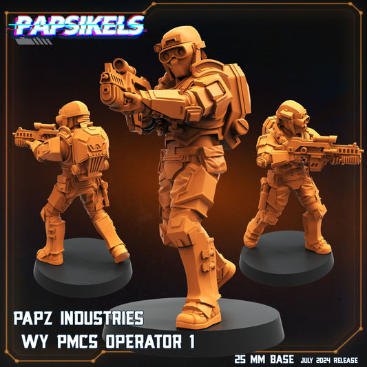 Papz Industries WY PMCS Operators -  Resin Miniature - Tabletop  miniature - Fantasy Miniature - 32mm - D&D -  Sci-fi Miniature- Papsikel