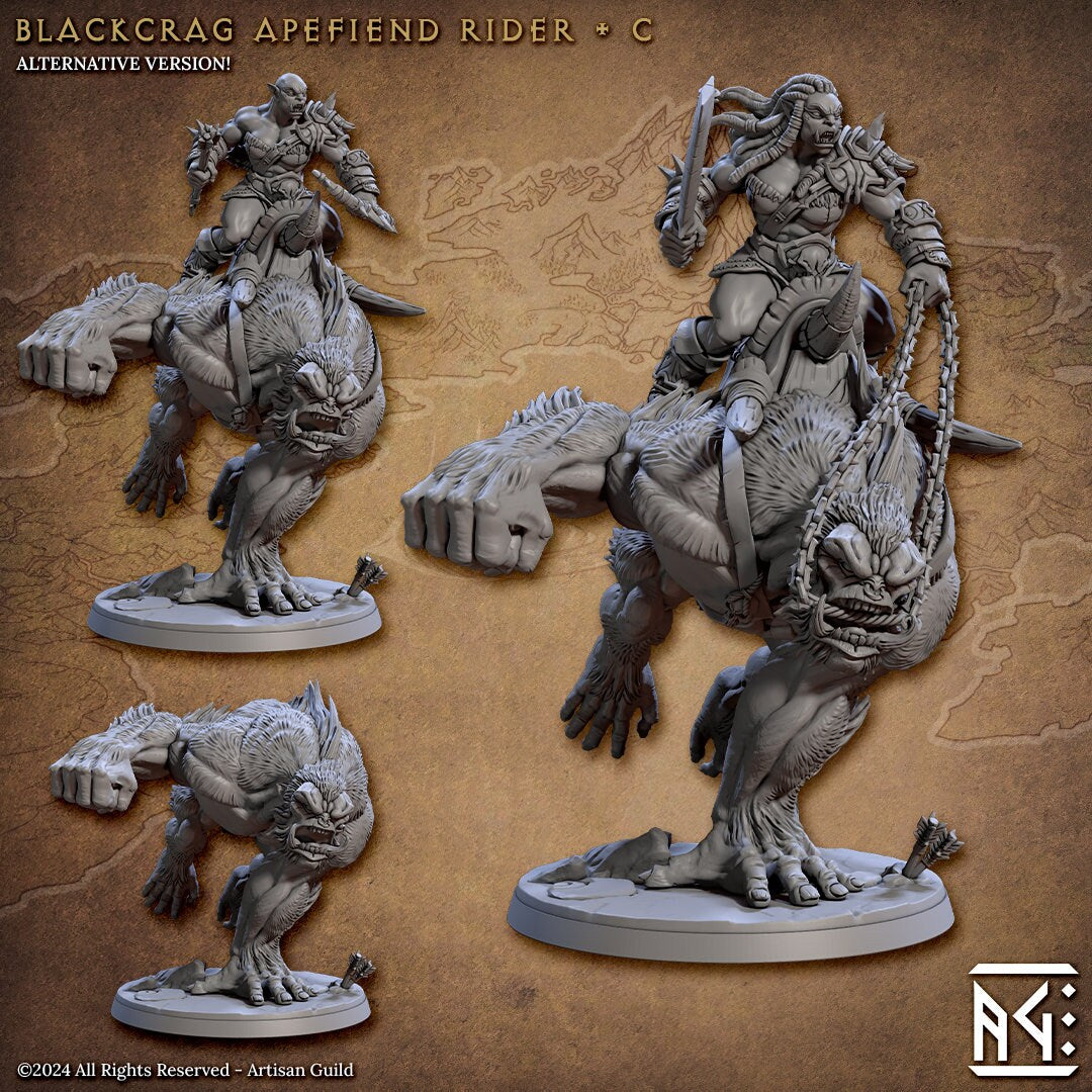 Blackcrag Riders - Tabletop miniature - Fantasy - 32mm - D&D Resin Miniature - Artisan Guild DnD