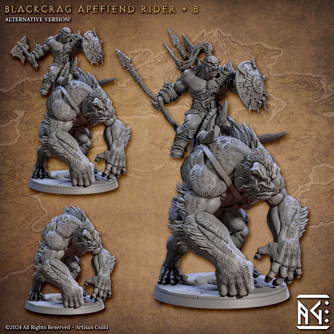 Blackcrag Riders - Tabletop miniature - Fantasy - 32mm - D&D Resin Miniature - Artisan Guild DnD