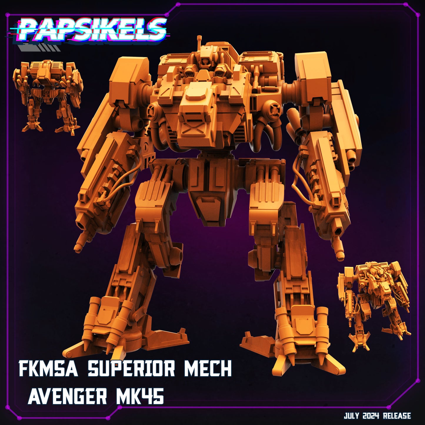 FKMSA Superior Mech -  Resin Miniature - Tabletop  miniature - Fantasy Miniature - 32mm - D&D -  Sci-fi Miniature- Papsikel