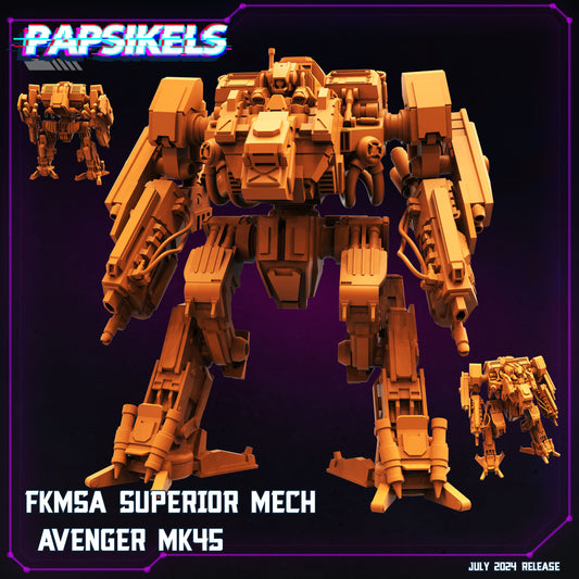 FKMSA Superior Mech -  Resin Miniature - Tabletop  miniature - Fantasy Miniature - 32mm - D&D -  Sci-fi Miniature- Papsikel