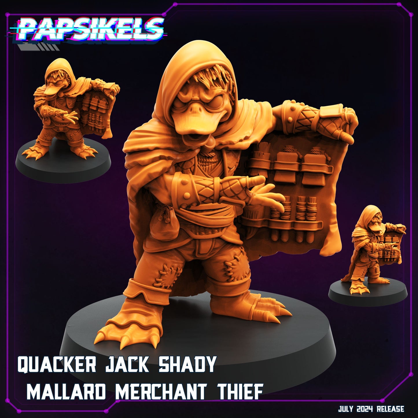 Quacker Jack shady -  Resin Miniature - Tabletop  miniature - Fantasy Miniature - 32mm - D&D -  Sci-fi Miniature- Papsikel