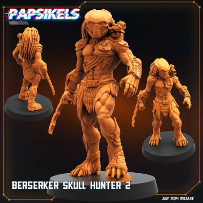 Berserker Skull Hunters -  Resin Miniature - Tabletop  miniature - Fantasy Miniature - 32mm - D&D -  Sci-fi Miniature- Papsikel