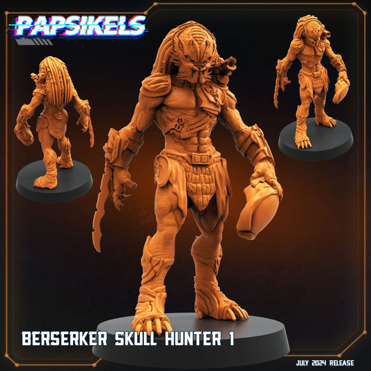 Berserker Skull Hunters - Resin Miniature - Tabletop miniature - Fantasy Miniature - 32mm - D&D - Sci-fi Miniature- Papsikel