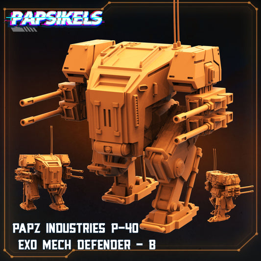 Papz Industries Mech Defender -  Resin Miniature - Tabletop  miniature - Fantasy Miniature - 32mm - D&D -  Sci-fi Miniature- Papsikel