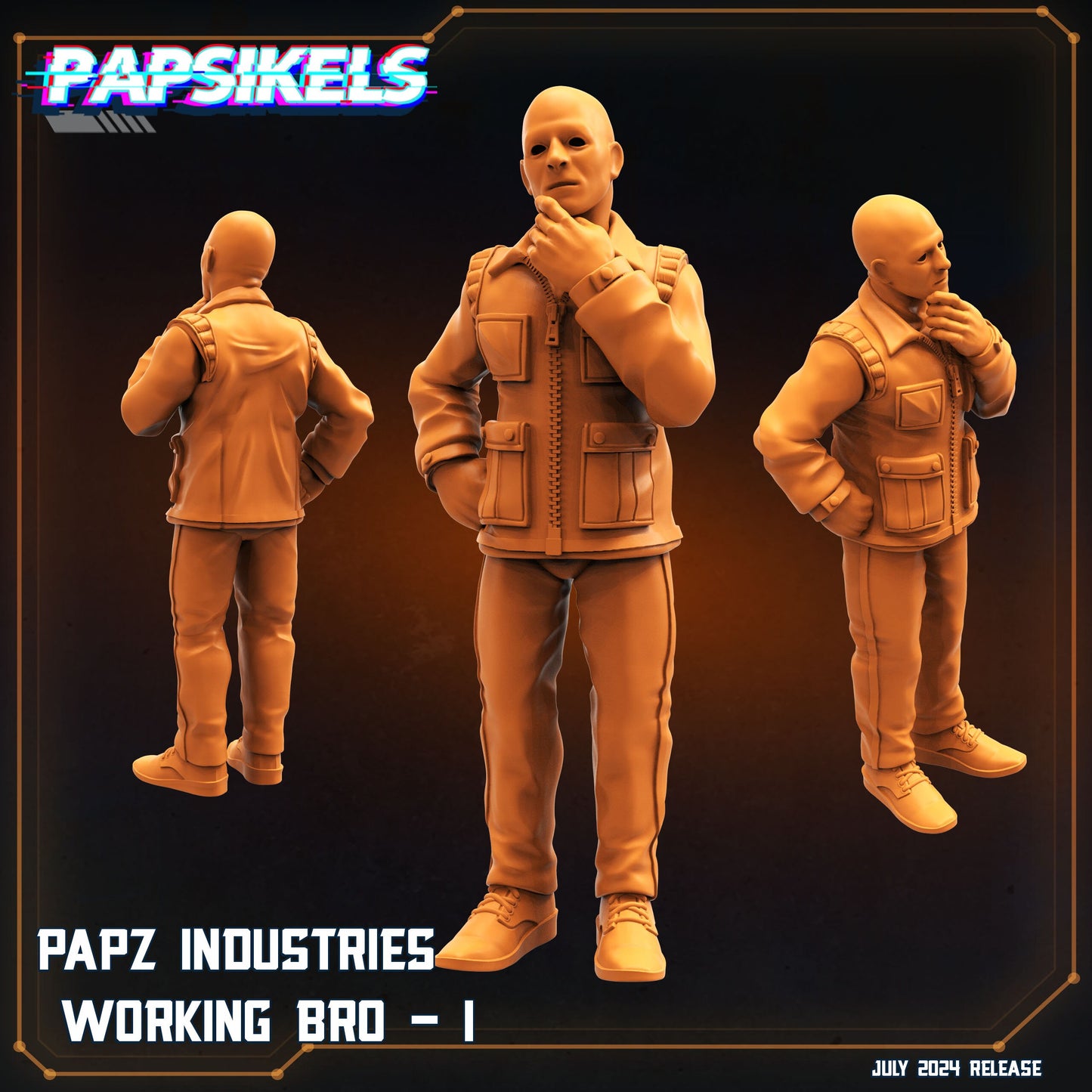 Papz Industries Working Bro -  Resin Miniature - Tabletop  miniature - Fantasy Miniature - 32mm - D&D -  Sci-fi Miniature- Papsikel