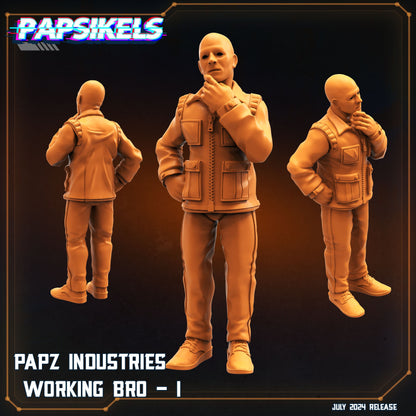 Papz Industries Working Bro -  Resin Miniature - Tabletop  miniature - Fantasy Miniature - 32mm - D&D -  Sci-fi Miniature- Papsikel
